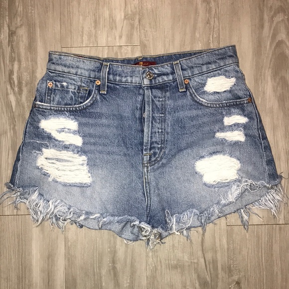 7 for all mankind jean shorts